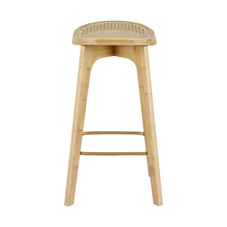 Two Artiss bamboo rattan bar stools at kitchen counter — Allure Home Collections