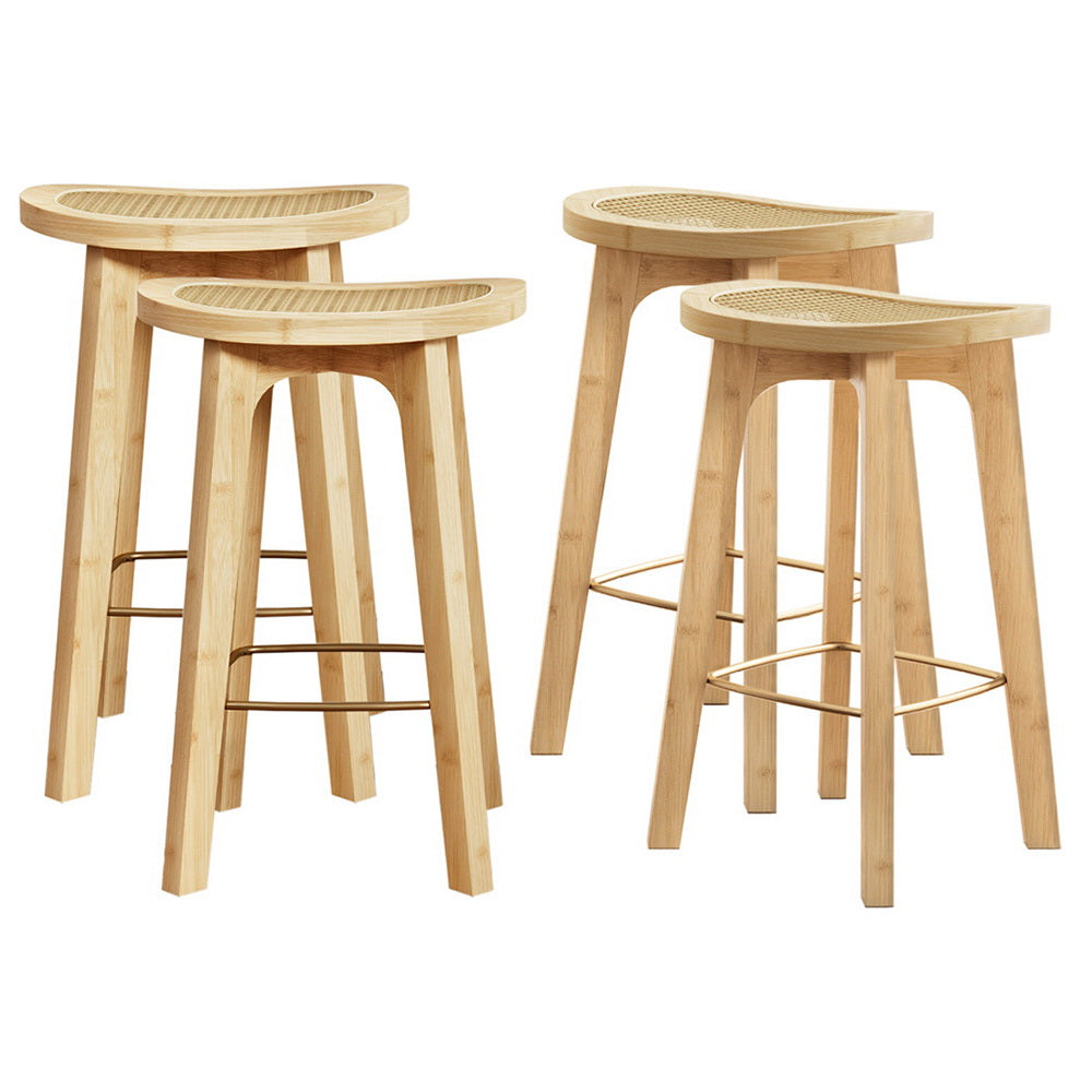 Artiss bamboo rattan bar stools set of 4 for kitchen counter — Allure Home Collections