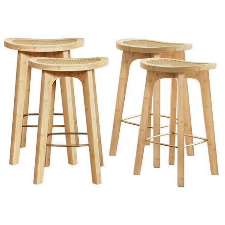Artiss bamboo rattan bar stools set of 4 for kitchen counter — Allure Home Collections