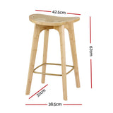 Artiss bamboo rattan bar stool bamboo frame and PVC rattan weave detail — Allure Home Collections