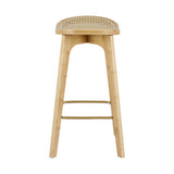 Set of 4 Artiss bamboo rattan bar stools at kitchen island — Allure Home Collections