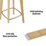 Artiss bamboo rattan bar stool seat close-up — Allure Home Collections