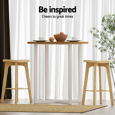 Four Artiss bamboo rattan bar stools in contemporary kitchen — Allure Home Collections
