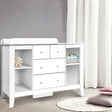 Pearson white baby changing table with four drawers and open shelves