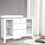 Pearson white baby changing table with four drawers and open shelves