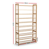 Artiss 10-Tier Bamboo Shoe Rack Cabinet — 50 Pairs, Retro Eco Design — Allure Home Collections