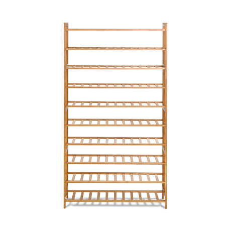 Artiss 10-Tier Bamboo Shoe Rack Cabinet — 50 Pairs, Retro Eco Design — Allure Home Collections