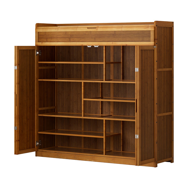 Buangor 7 Tier Bamboo Shoe Cabinet, Natural image 1