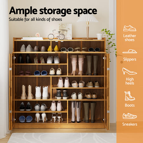 Buangor 7 Tier Bamboo Shoe Cabinet, Natural image 4