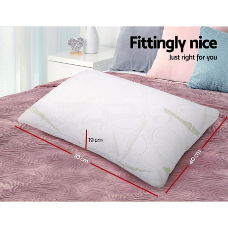 Giselle Bedding Bamboo Memory Foam Pillow Twin Pack — High-Density, Eco-Friendly — Allure Home Collections