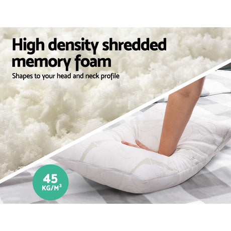 Giselle Bedding Bamboo Memory Foam Pillow Twin Pack — High-Density, Eco-Friendly — Allure Home Collections
