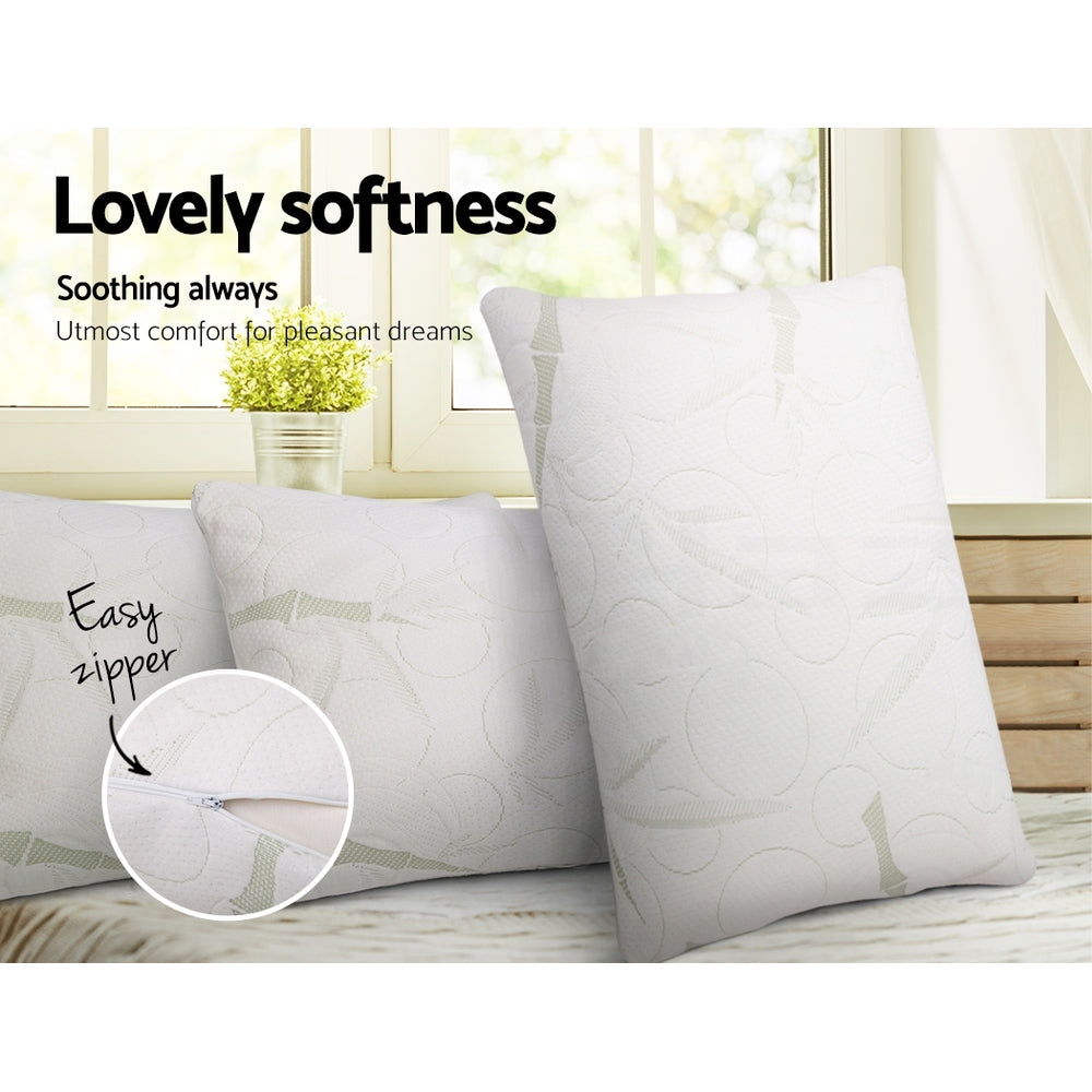 Giselle Bedding Bamboo Memory Foam Pillow Twin Pack — High-Density, Eco-Friendly — Allure Home Collections