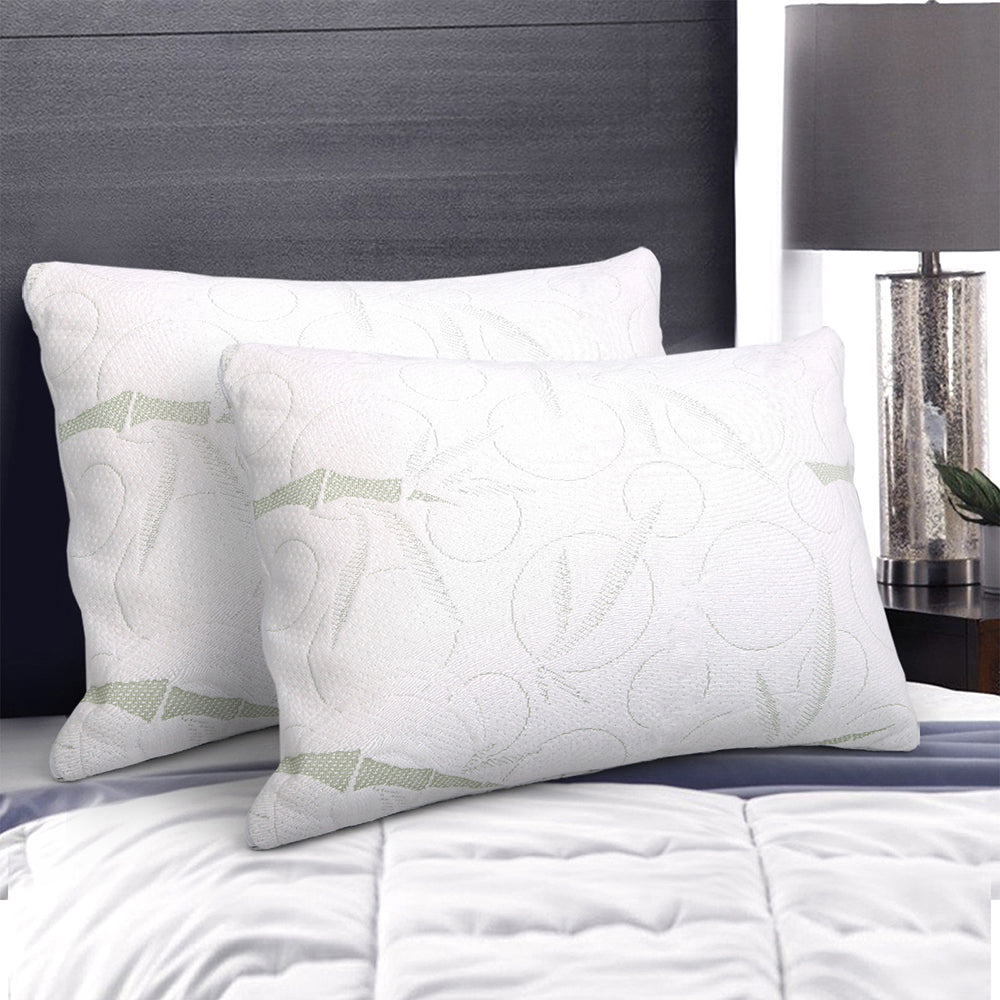 Giselle Bedding Bamboo Memory Foam Pillow Twin Pack — High-Density, Eco-Friendly — Allure Home Collections