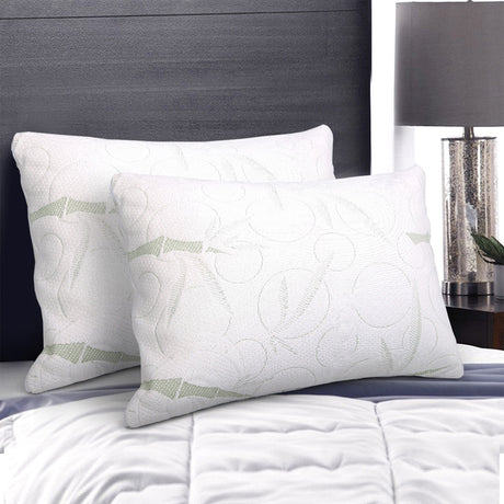 Giselle Bedding Bamboo Memory Foam Pillow Twin Pack — High-Density, Eco-Friendly — Allure Home Collections