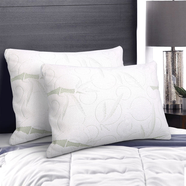 Giselle Bedding Bamboo Memory Foam Pillow Twin Pack — High-Density, Eco-Friendly — Allure Home Collections