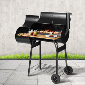 Boat Harbour 2 in 1 offset charcoal BBQ smoker with side firebox for slow smoking