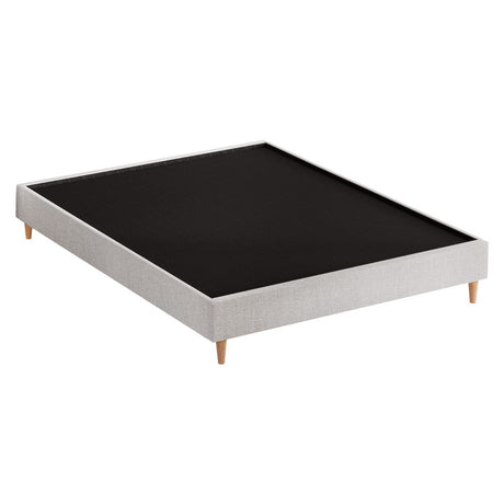 Artiss ZORA double beige bed frame side profile — Allure Home Collections