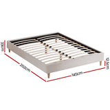 Turin Double Bed Base, Beige