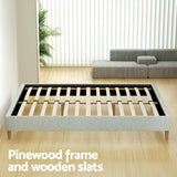 Turin Double Bed Base, Beige