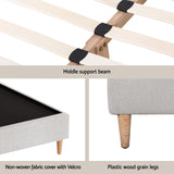 Turin Double Bed Base, Beige