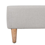 Artiss ZORA queen beige bed frame from foot end — Allure Home Collections