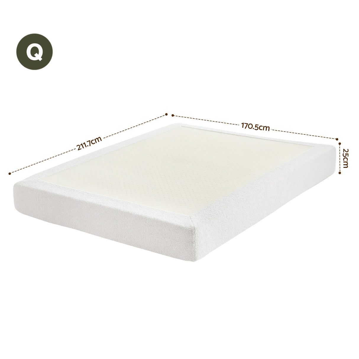 Como Compression Bed, Cream Boucle, view 2