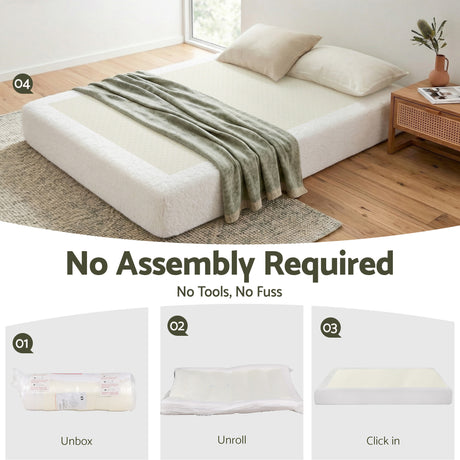Como Compression Bed, Cream Boucle, view 4