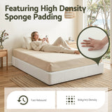 Como Compression Bed, Cream Boucle, view 7