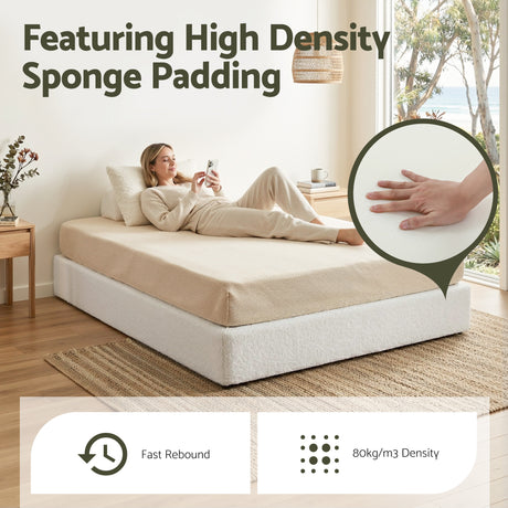 Como Compression Bed, Cream Boucle, view 7
