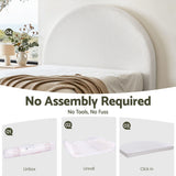 Jindabyne Boucle Headboard, Curved, Queen, White