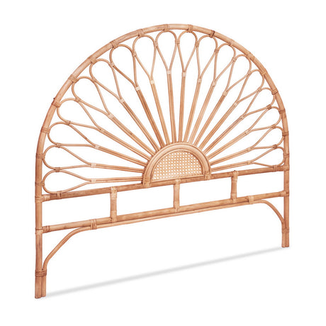Island Bend pine rattan bed head in a modern bedroom