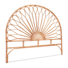 Island Bend pine rattan bed head in a modern bedroom