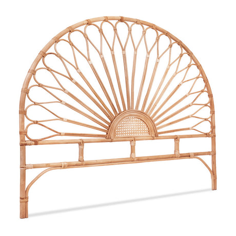 Island Bend pine rattan bed head in a modern bedroom