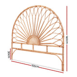 Island Bend Rattan Bed Head, Pine Queen