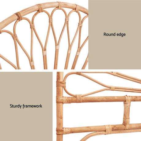 Island Bend Rattan Bed Head, Pine Queen