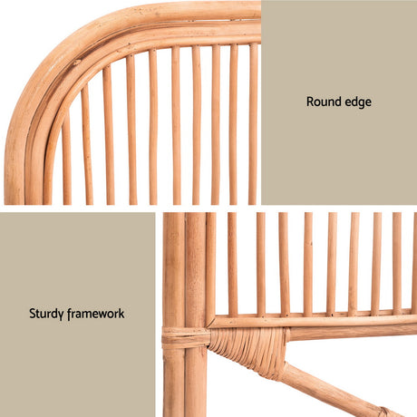 Diggers Creek Rattan Bed Head, Pine Double
