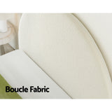 Artiss GREI double boucle headboard showing 143 x 117 x 8cm proportions — Allure Home Collections