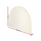 Artiss GREI headboard close-up showing soft boucle fabric texture and arch shape — Allure Home Collections
