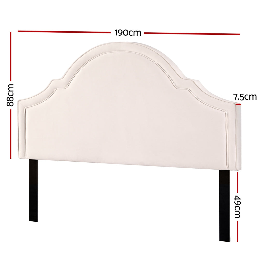Cooma Scalloped Bed Head, Beige King image 2