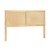 Artiss RIBO double pine rattan headboard showing boho aesthetic — Allure Home Collections