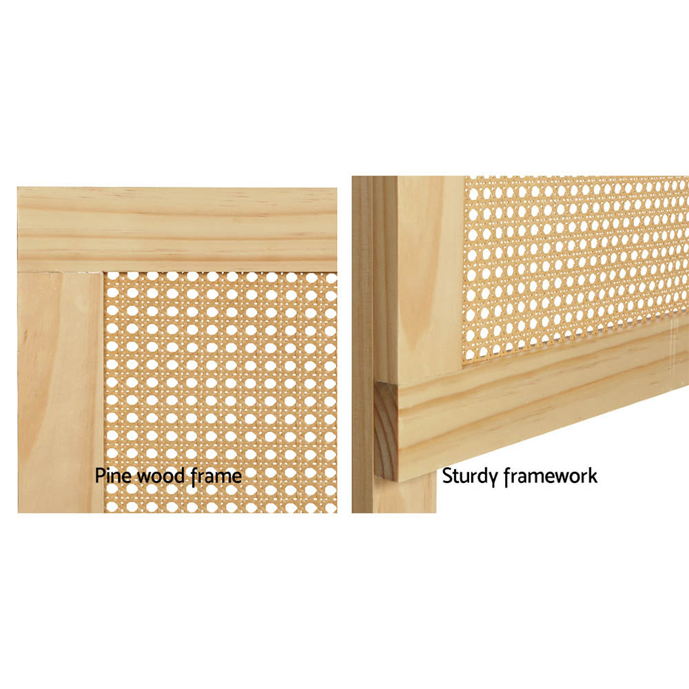 Artiss RIBO rattan headboard showing full width and proportions — Allure Home Collections