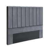 Artiss VELA Double Bed Head in Grey Velvet — Art Deco Vertical Lines — Allure Home Collections