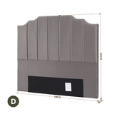 Jindabyne grey velvet wingback bed head in an elegant modern bedroom