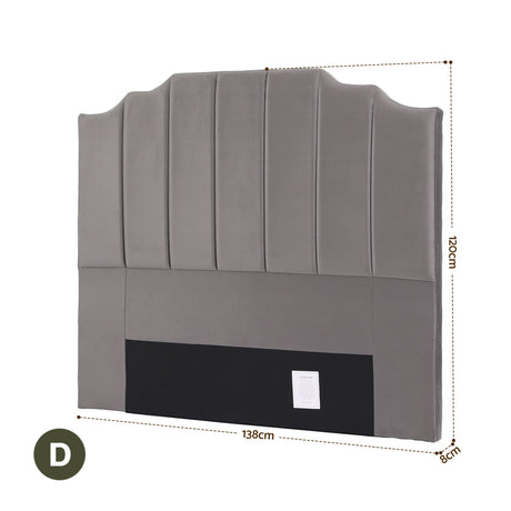 Jindabyne grey velvet wingback bed head in an elegant modern bedroom
