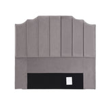 Jindabyne grey velvet wingback bed head in an elegant modern bedroom