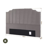Jindabyne grey velvet wingback bed head in an elegant modern bedroom
