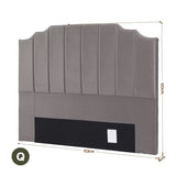 Jindabyne grey velvet wingback bed head in an elegant modern bedroom