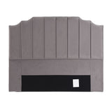 Jindabyne grey velvet wingback bed head in an elegant modern bedroom