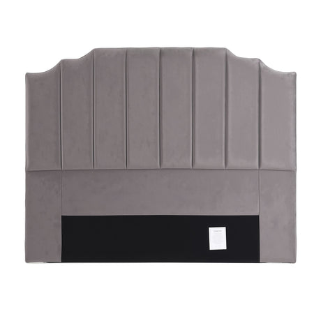 Jindabyne grey velvet wingback bed head in an elegant modern bedroom
