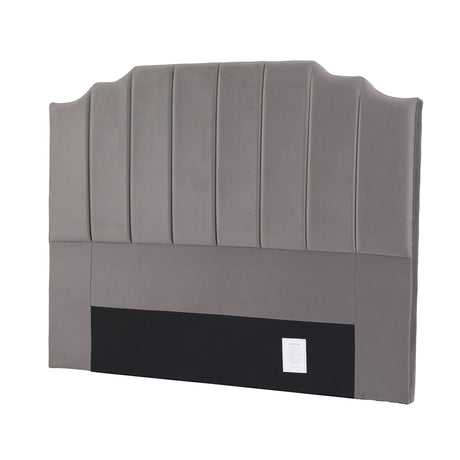 Jindabyne grey velvet wingback bed head in an elegant modern bedroom
